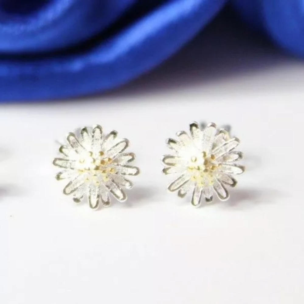 🌻 925 sterling silver earrings daisies brand new